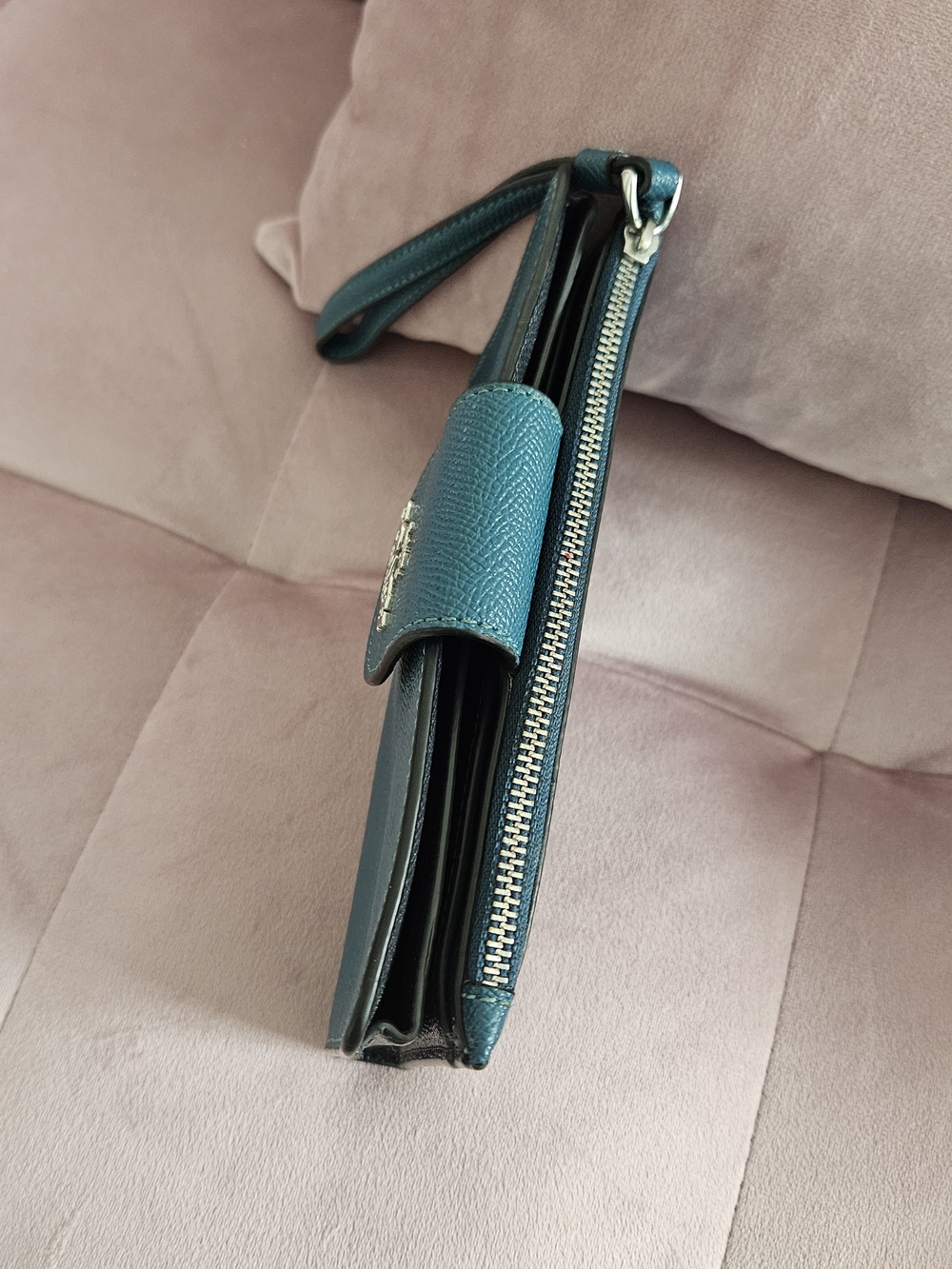 Coach Teal Leather Wristlet Wallet - Coach - Picture 2 of 4
